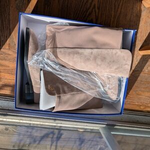 Stuart Weitzman Knee High Taupe Suede Boots